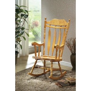 Monarch Specialties Light Oak 45 In. High Rocking Chair | The Home ...