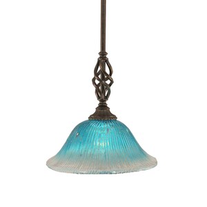 Z-Lite Concord 1-Light Ceiling Dark Granite Pendant with a Teal