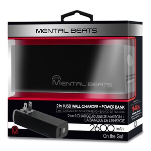 Boîtier Powerbank Portable Pour Batterie 18650 – 2600 MAh, Aluminium, Charge USB (batterie Non Incluse)