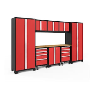 NewAge Products Bold Series Red 9-Piece Cabinet Set | The Home